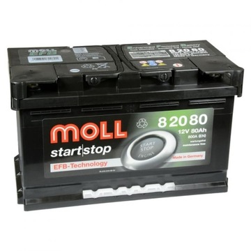 Акумуляторна батарея 80AH / 800A P + MOLL EFB Made in Germany