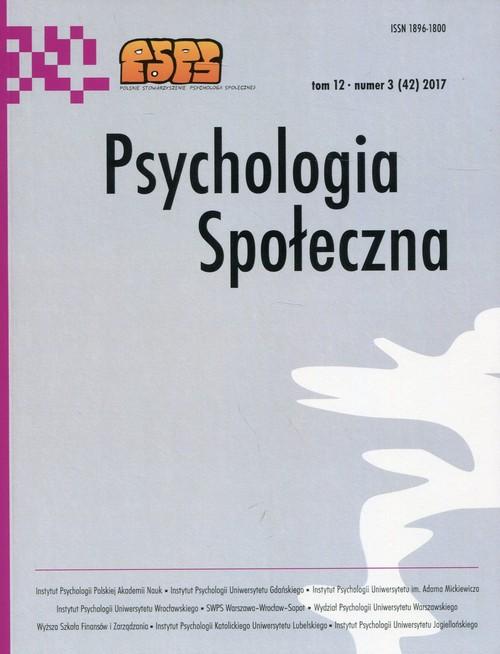 

Psychologia Społeczna Tom 12 Nr 3 (42) 2017