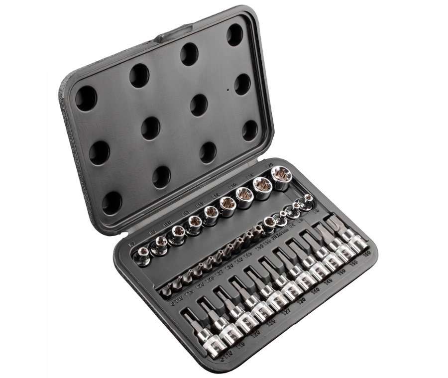 NEO НАБІР БІТІВ І ТОРЦЕВИХ ГОЛОВОК TORX 3/8 34 ELEM 08-711