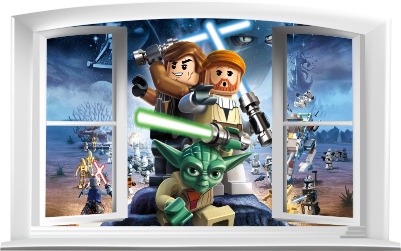 SAMOLEPKY NA STENU 3D okno Lego Star Wars