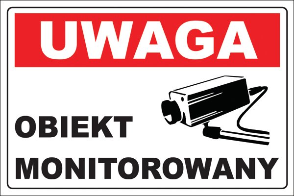 

Tabliczka Obiekt Monitorowany 1mm Czer