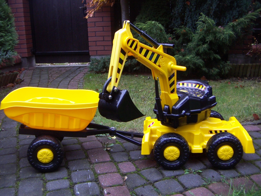 MEGA ZESTAW: KOPARKI +RUCH. ŁYCHA +KASK +PRZYCZEPA Seria POLSKIE KOPARKI +RUCHOMA ŁYCHA+PRZYCZEPA