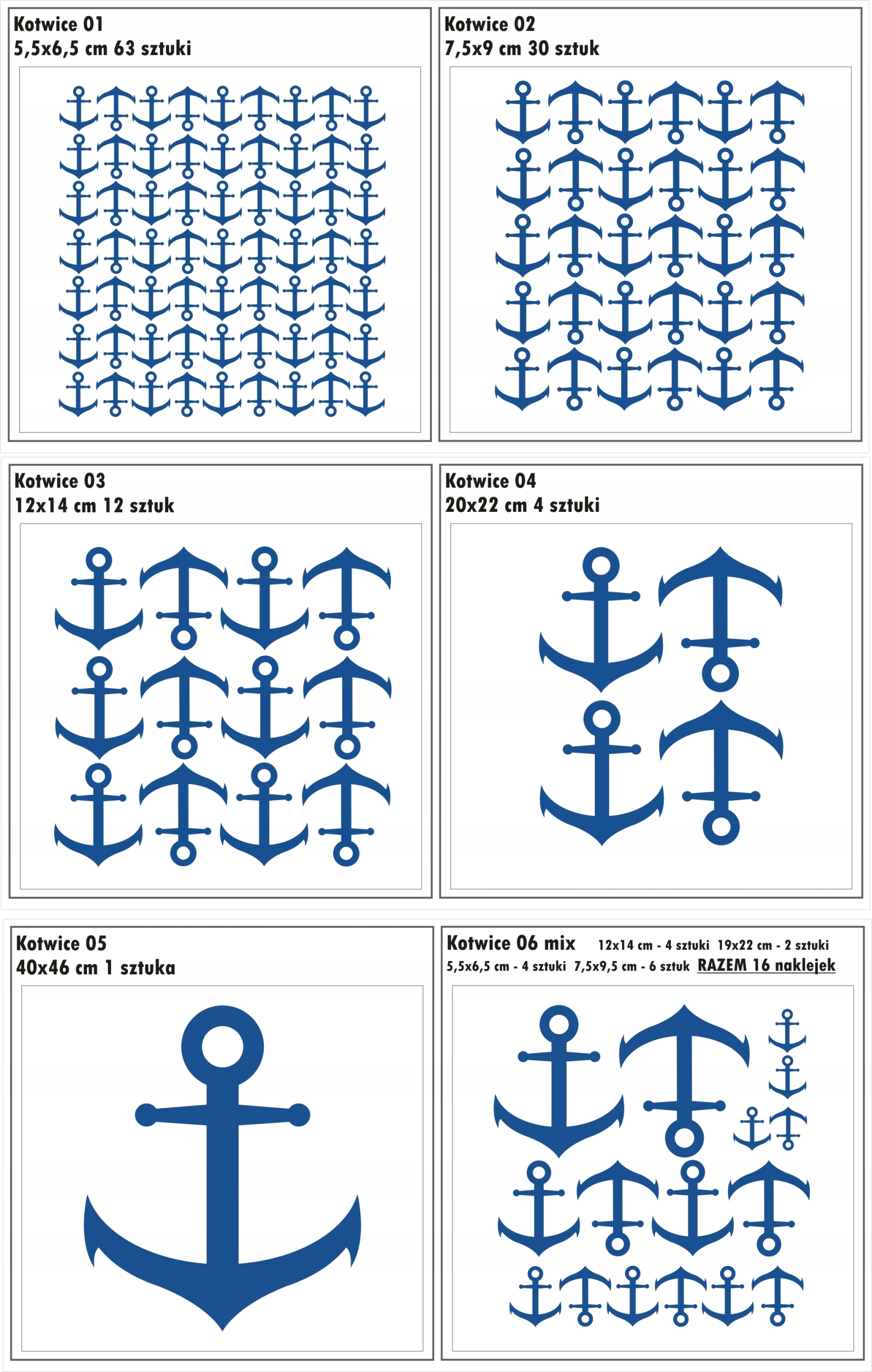 Naklejki Na ścianę ścienne Kotwice Kotwica