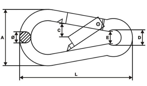 KARABIŃCZYK DO LIN 6MM - 1 SZT. DIN 5299C / ATEST Kod producenta KO6