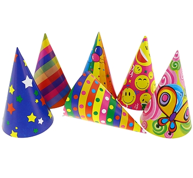 Разноцветные шапки Birthday PARTY MIX 6 шт.