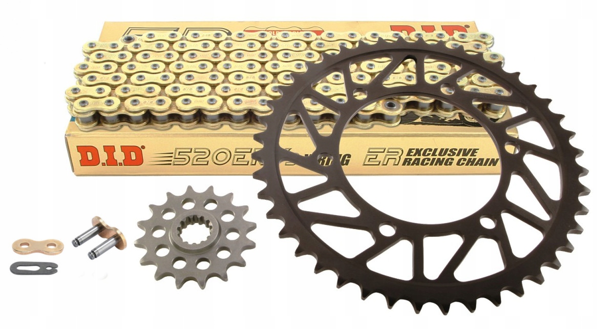 Sada pohonů Yamaha Yz 250 2T Ozubení Řetěz Hyper Zesílený Gold