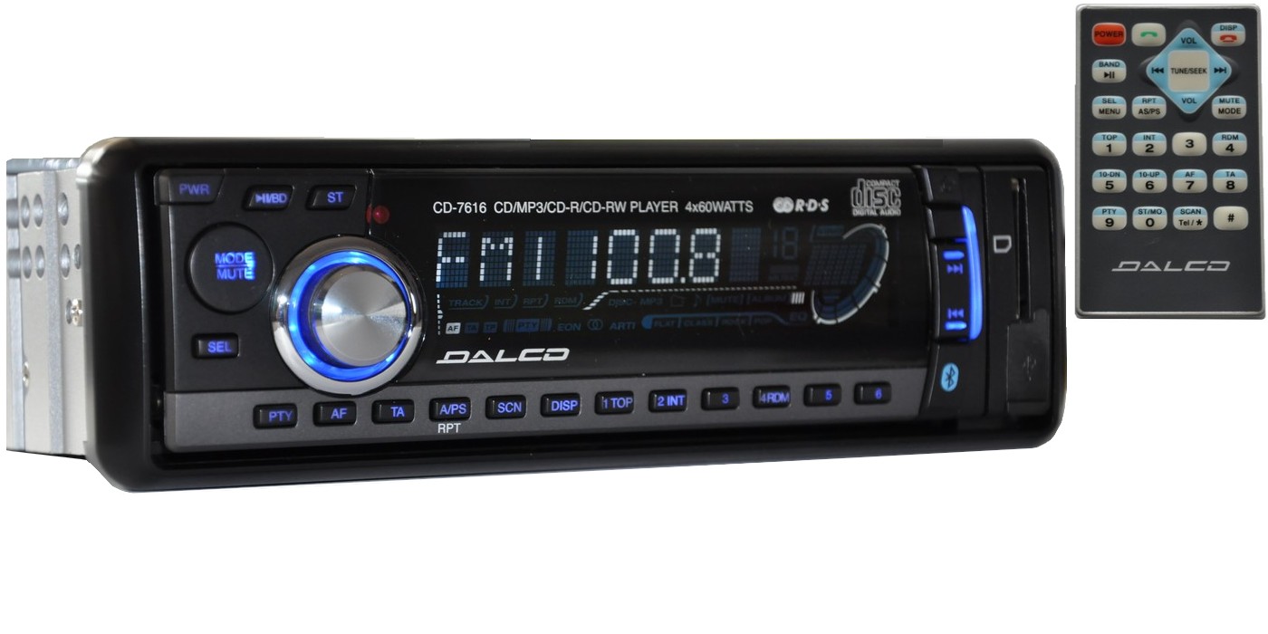 Radio Samochodowe CD Usb Sd Głośnomówiący Bluetooth MP3 60W Usb