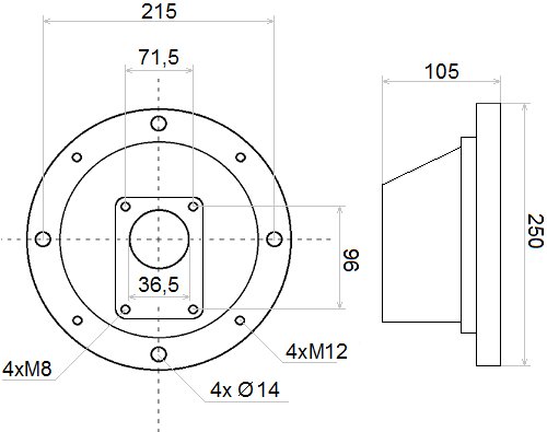 ŁĄCZNIK DZWONOWY POMPY GR2 SILNIKA 2,2 5,5 kW HYDROLIDER Numer katalogowy części 1.42.00.210