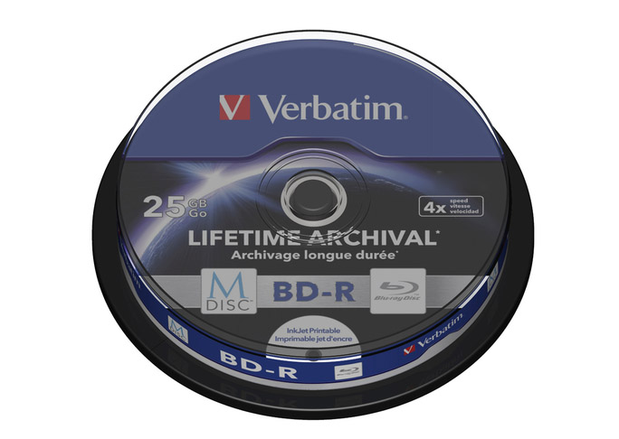 M-DISC doska BD-R 25GB Bluray Verbatim print x10
