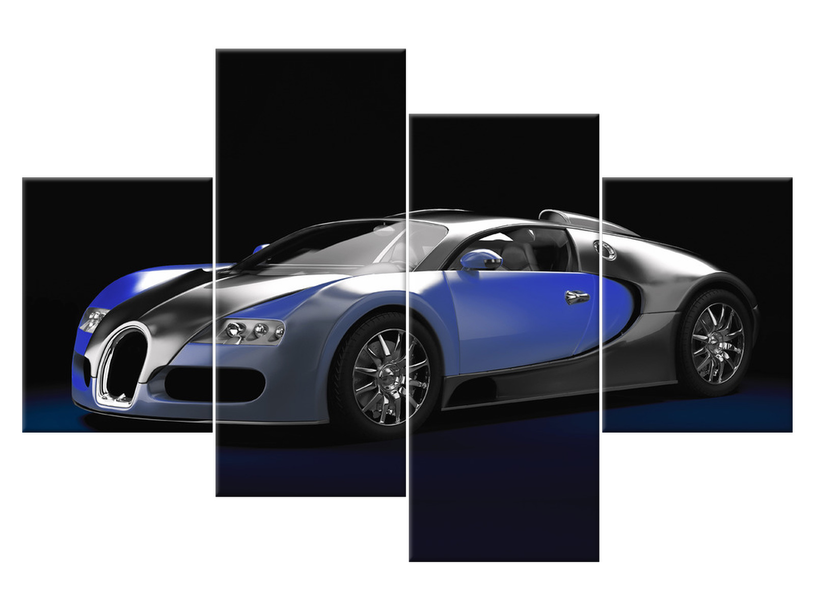 

Obraz Błękitne Bugatti Veyron 120x80 2378A_4E
