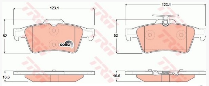 TRW КОЛОДКИ ГАЛЬМІВНЕ Tył CITROEN C5 PEUGEOT 508 Виробник запчастини TRW foto 1