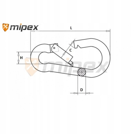 KARABIŃCZYKI KARABINEK KARABIŃCZYK DO LIN OCYNK OCYNKOWANY HAK 4 mm Kod producenta 00