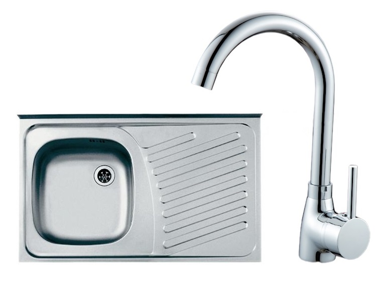 

Zlewozmywak Stalowy Nakładany 80X50 Decor Bateria