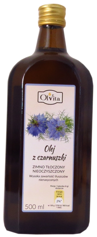 Olej z Czarnuszki Zimnotłoczony 500ml Kmin OlVita