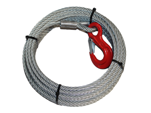 ocelové lano s hákem Hs 12 mm x 15 m 10,2t 6x36