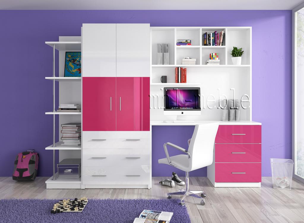 MEBLE MŁODZIEŻOWE, DZIECIĘCE - WYSOKI POŁYSK! Marka MHL Meble