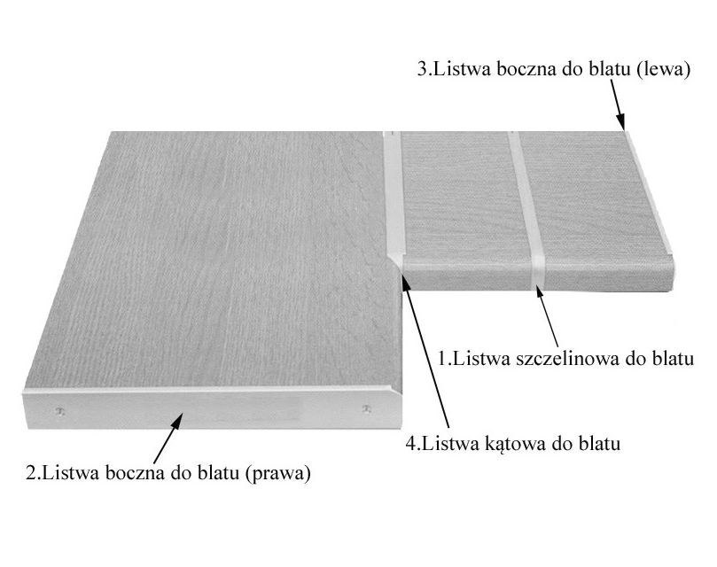 DUROPAL listwa szczelinowa do blatów 38mm alum Kod producenta 00621