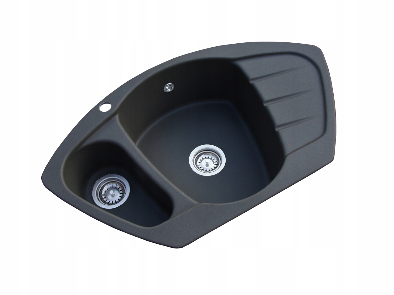 NAROŻNY zlewozmywak granitowy + syfon oszczędzający miejsce Rodzaj wpuszczany