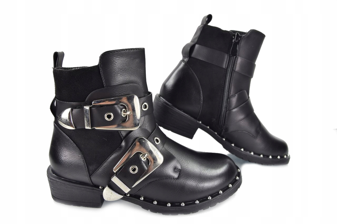 

Bella A5105 Botki Czarne Klamrami Buty r41