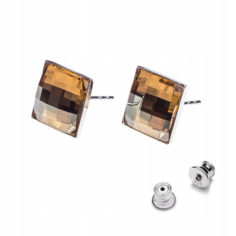 

Srebrne kolczyki z kr. Swarovski szachownica Gsha