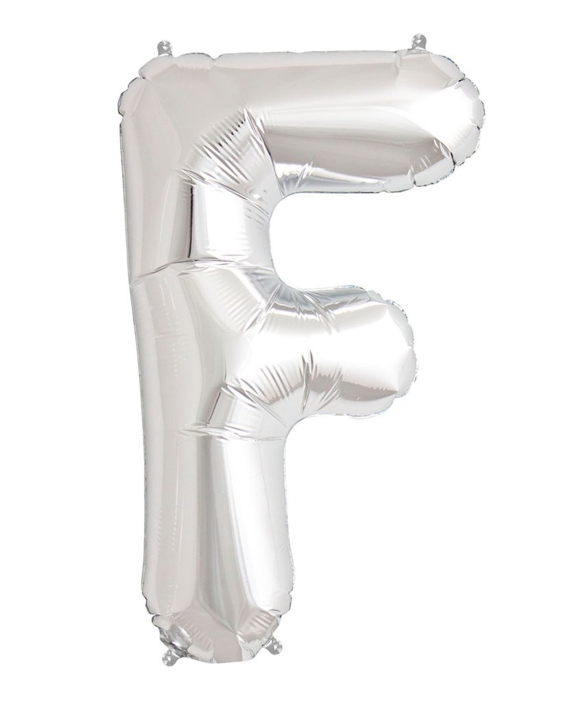 

Srebrny Balon Kształt Litery 40CM Srebrna Litera F