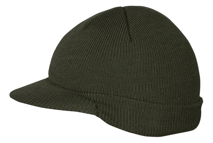 Czapka Zimowa Ciepła US JEEP Akryl Oliv'e Zielona Kolekcja MILITARIA,OUTDOOR