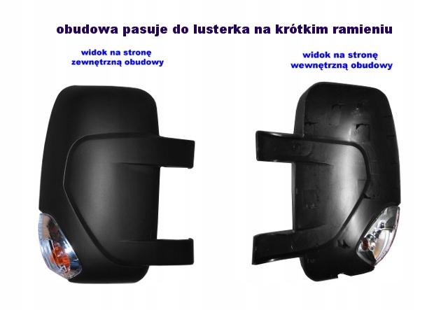 RENAULT MASTER 3 OBUDOWA LUSTERKA + MIGACZ PRAWA Strona zabudowy prawa