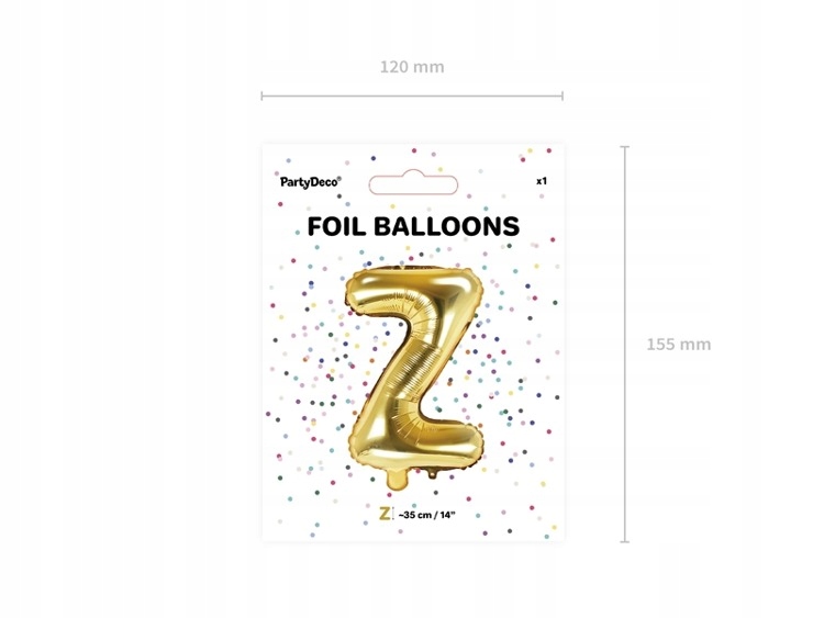 Balon foliowy Z złoty 35cm 1szt FB2M-Z-019 Kod producenta FB2M-Z-019