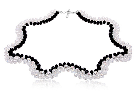 Glamour náhrdelník s krystaly Fala, bílá barva