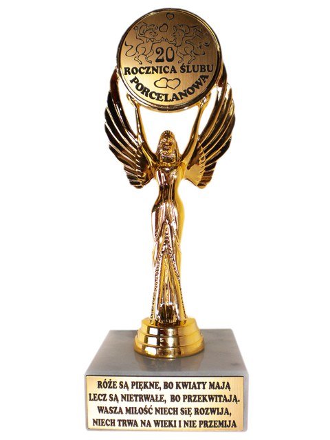 

Statuetka 20 Rocznica Ślubu Duża marmur