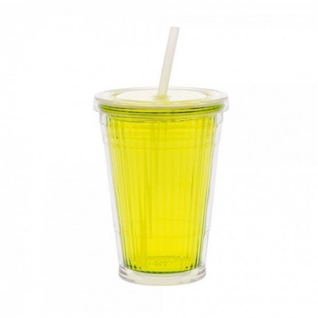 Kubek ze słomką limonka 1szt Gimex melamina