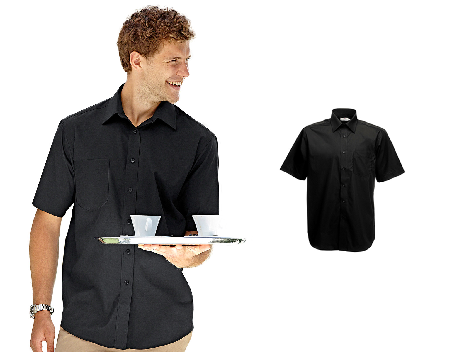 

Men Poplin Short Sleeve Shirt White M