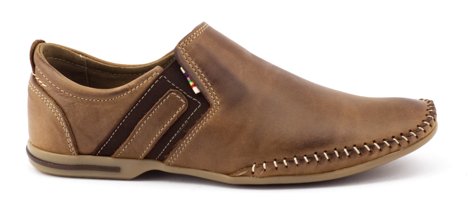 

Buty Olivier Męskie Mokasyny Brąz Slip On Skóra 42