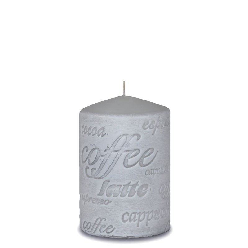 

Świeca Caffee Espresso Szara 10x7cm Z Napisami