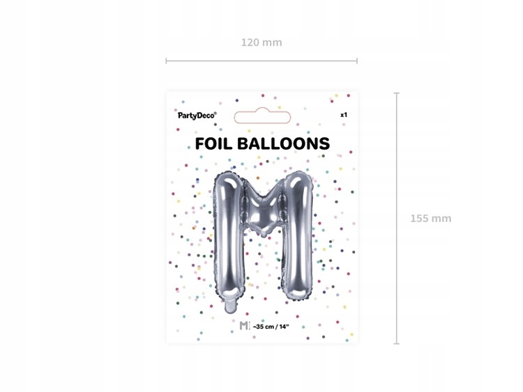 Balon foliowy M srebrny 35cm 1szt FB2M-M-018 Kod producenta FB2M-M-018