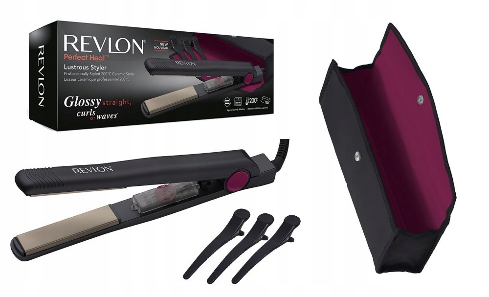 

Revlon Perfect Prostownica Do Włosów +etui+3spinki