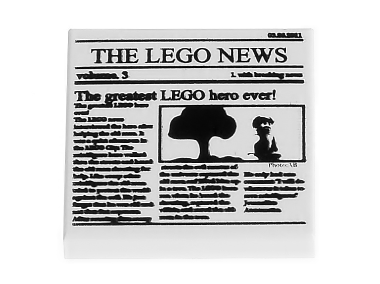 

Lego Płytka nadruk 2x2 gazeta 3068bpb0431 biała
