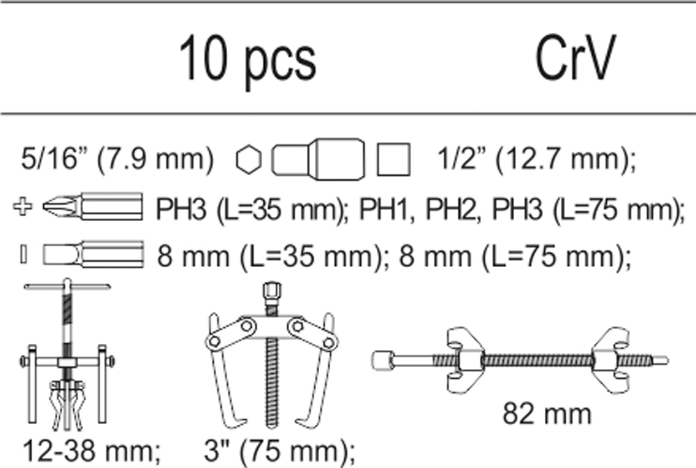 WKLAD SZUFLADY ZESTAW NARZEDZI DO WARSZTATU YATO Producent code YT 55476