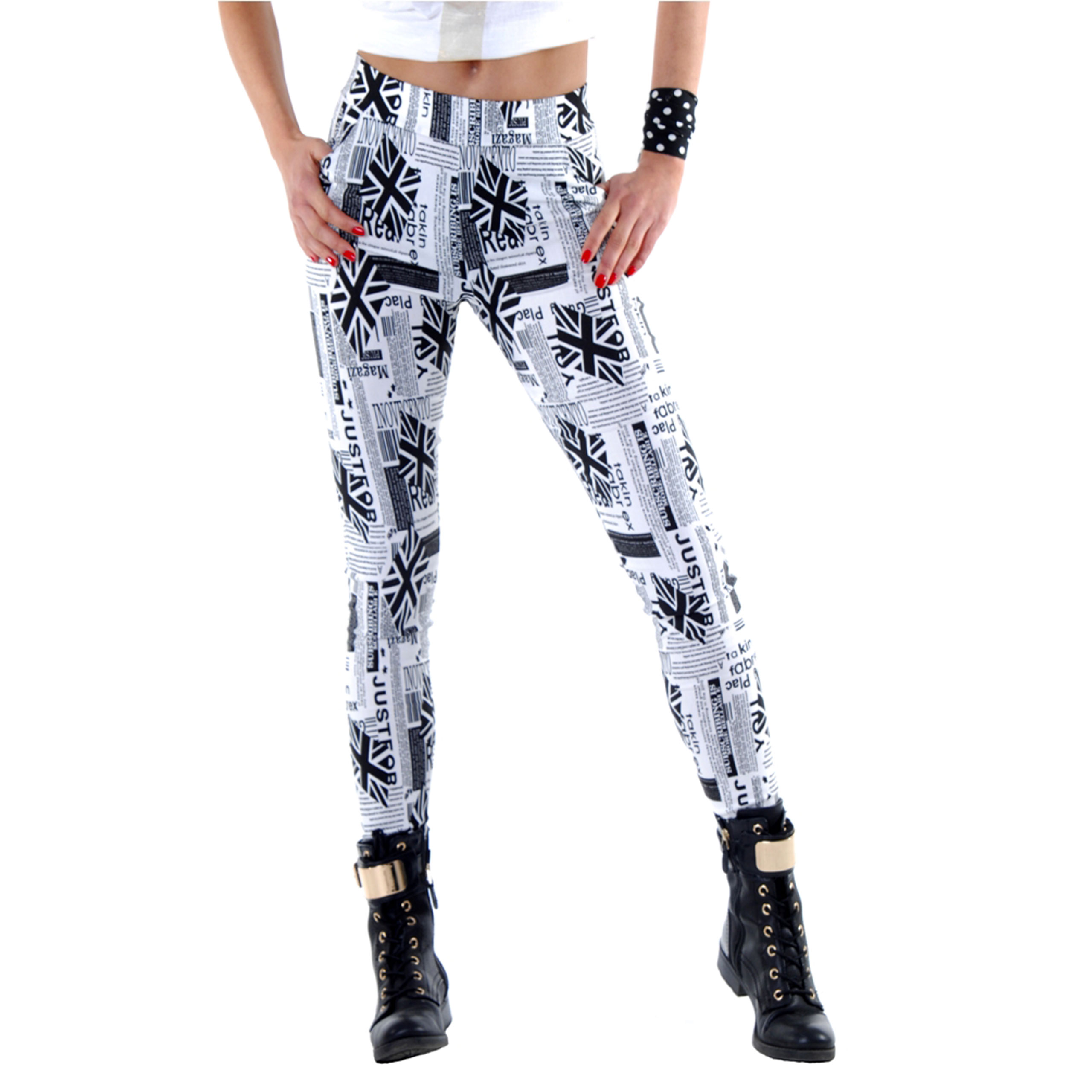 

Modne Spodnie Rurki Slim Kwiaty Addams P313 S/m