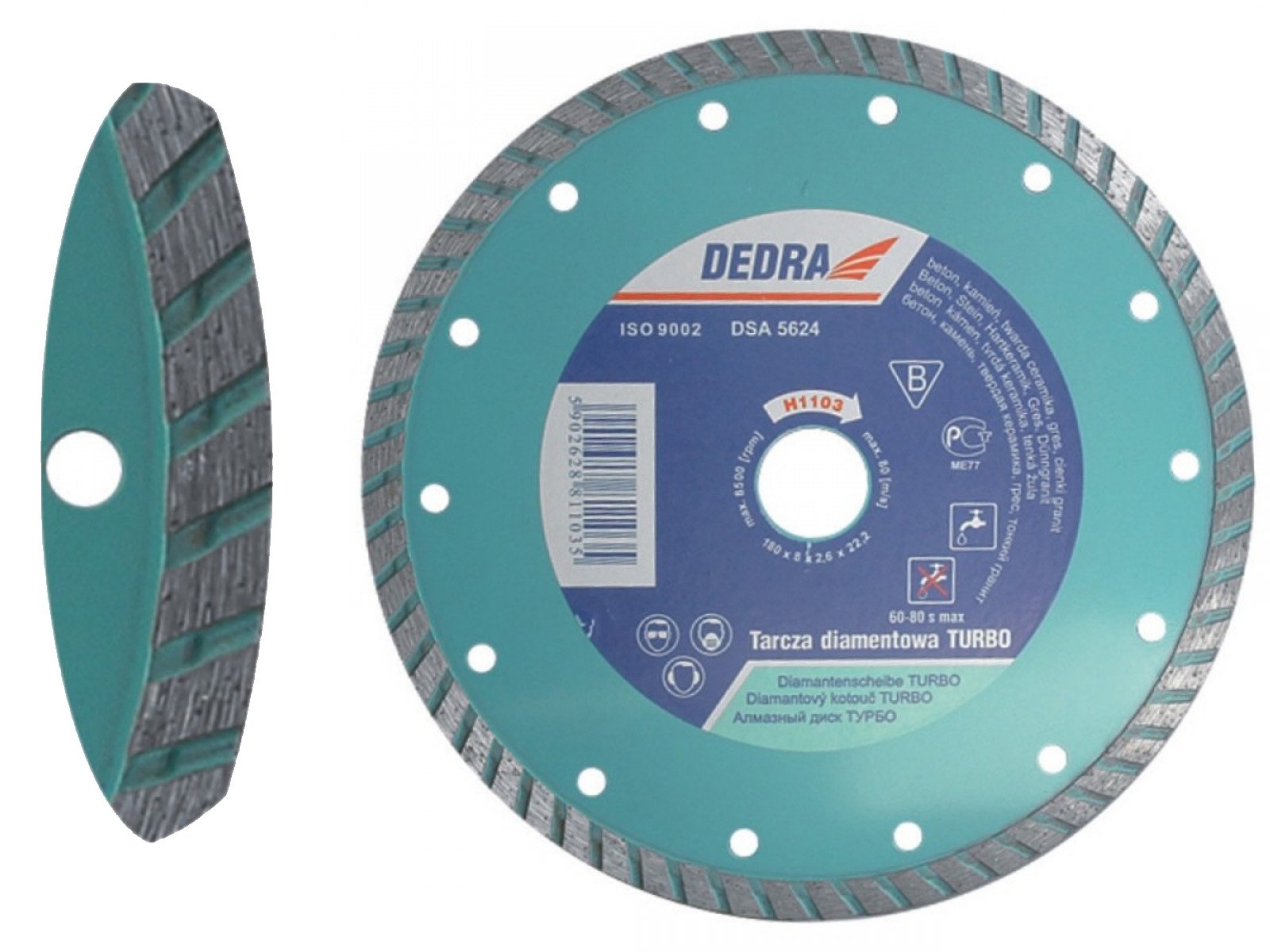 

Dedra Tarcza Turbo 180 twarda ceramika gres beton