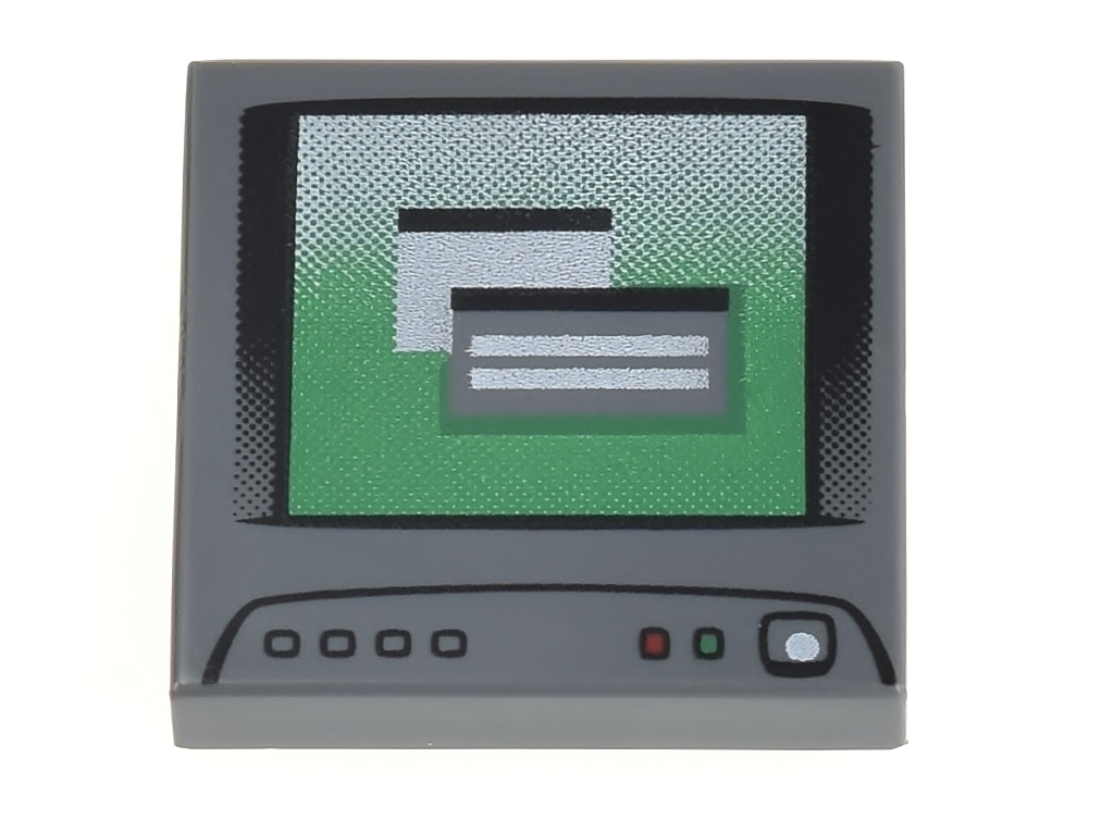 

Lego Płytka nadruk 2x2 monitor 3068bpb0851 c.szara