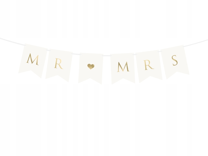 

Baner weselny napis Mr Mrs biały 85cm GRL66-008