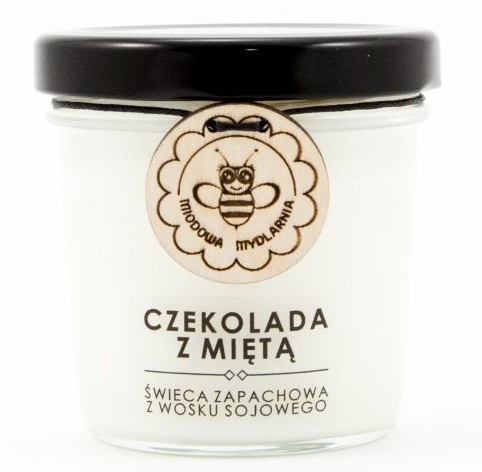 

Miodowa Mydlarnia Świeca sojowa Czekolada z Miętą