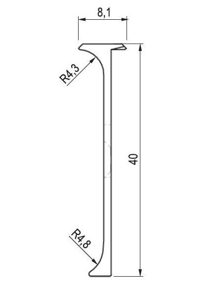 EGGER listwa kątowa do blatów 38mm czarna Głębokość 600 mm