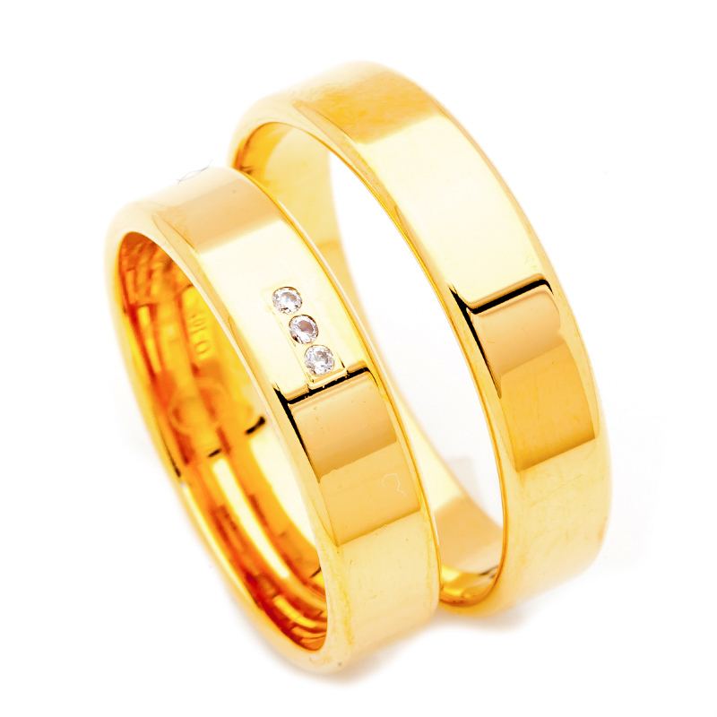 Zlaté Svatební Snubní Prsteny S Diamanty id O-101B