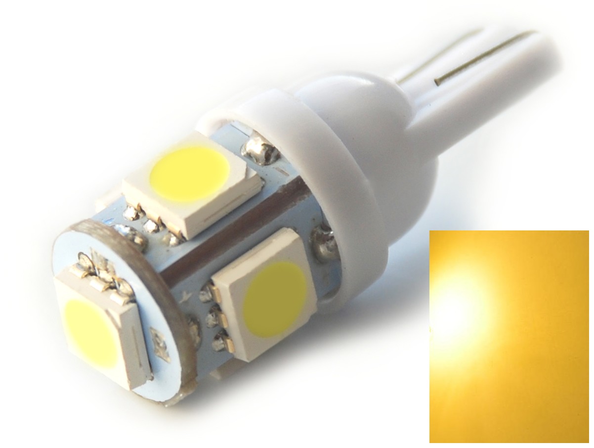 

Ciepła 5 led x 5050 Smd T10 W5W