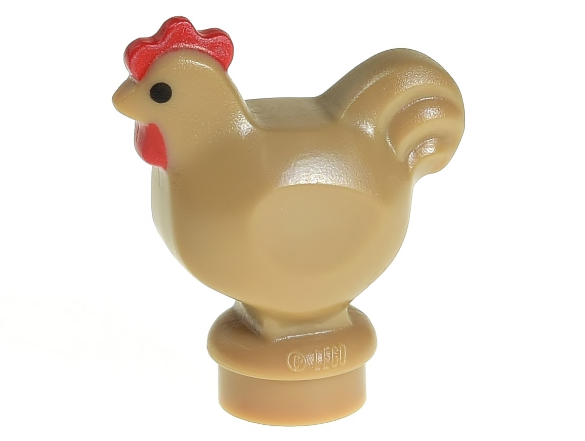 

Lego Ptak ptaszek kura kurczak 95342pb01 dark tan