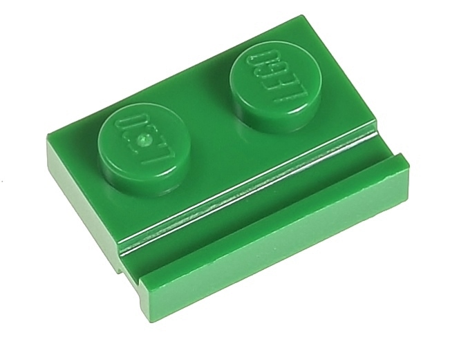 

Lego Płytka z krawędzią 1x2 32028 zielona 2 szt.