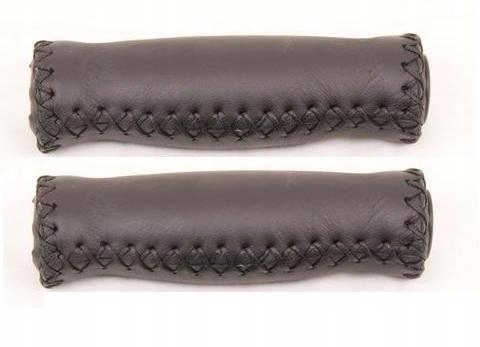 Chwyty skórzane Velo Comfort czarne 2 x 125 mm