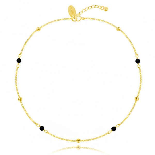

Choker naszyjnik złoty kulki perły Swarovski